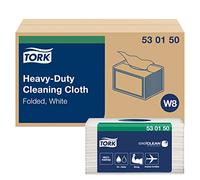 Tork 530150 Heavy-Duty Cleaning Cloth / 1 Ply Multipurpose Disposable Cotton Towel for W8 Wipers Small Pack/Bianco / 16cm x 19.3cm / 360 Fogli
