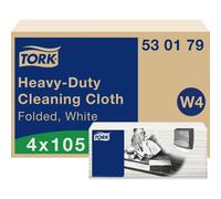 Tork Panno per la pulizia 530179 Heavy-Duty Bianco multiuso 1 strato 4x105 (420 pz)