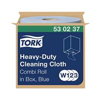 Tork 530237 Panno ultraresistente per pulizia Premium, compatibile con i sistemi W1, W2 e W3, monovelo, 1 conf. x 1 rotolo (1 x 106,4 m), colore blu