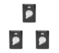 Tork 566008 Dispenser sacchetti igienici/sanitari, sistema B5, 14 cm x 10 cm x 3,6 cm (altez. x largh. x profon.), plastica resistente, Elevation Design, colore nero (Confezione da 3)