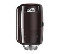 Tork 658008 Dispenser per asciugamani a estrazione centrale Performance Mini, sistema M1, 33,3 cm x 19,3 cm x 17,2 cm (altez. x largh. x profond.), colore rosso e grigio fumo