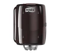 Tork 659008 Dispenser per asciugamani ad estrazione centrale grande Performance, sistema M2, 35,6 cm x 24,8 cm x 23,2 cm (altez. x largh. x profond.), Rosso-Nero