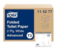Tork Carta Igienica Piegata Bianca T3, Qualità Advanced, 2 Veli, 36 x 252 Fogli, 114277