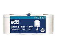 Tork Centrefeed Wiping Paper White M2, per pulire mani e superfici, 1 x 771 fogli, 473253
