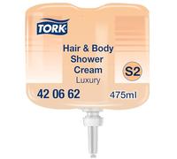 Tork Doccia Shampoo in crema 3 in 1 Luxury Mini S2, fragranza vaniglia e argan, 8 flaconi da 475 ml, 420662