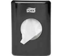 Tork 566008 Dispenser sacchetti igienici/sanitari, sistema B5, 14 cm x 10 cm x 3,6 cm (altez. x largh. x profon.), plastica resistente, Elevation Design, colore nero