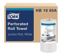 Tork HB1995A - Asciugamano perforato Jumbo a 2 veli, colore: Bianco