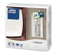 TORK Linstyle 478145 - Tovaglioli da tavola, per la cena, 50 pezzi, colore bianco