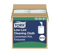 Tork Low-Lint Cleaning Cloth ricarica W10, 4 x 200, 190491 | Turchese, Solvent Suitable, Cloths