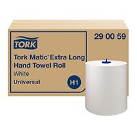 Tork Matic 290059 - Asciugamani universali di carta per dispenser di asciugamani a rotolo, 1 strato, bianco, 6 rotoli x 280 m