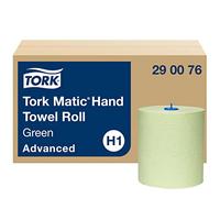 Tork Matic Green Hand Towel Roll Advanced 290076 - Asciugamani di carta H1 per distributore di rotoli, assorbente, resistente agli strappi, 2 strati, verde - 6 rotoli x 150 m