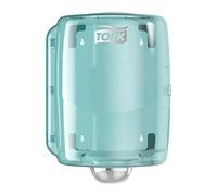 Tork Maxi Distributore interno di rotoli bianco e turchese W2, design robusto, linea Performance, 44,7 cm × 32,8 cm × 30,2 cm, 653000