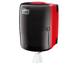 Tork Maxi distributore interno di rotoli rosso e grigio fumo W2, design robusto, linea Performance, 44,7 cm × 32,8 cm × 30,2 cm, 653008