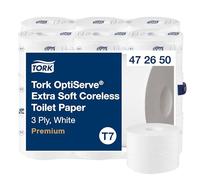Tork OptiServe Extra Soft Coreless Toilet Paper Bianco T7, Premium, 3 Ply, 18 x 550 Fogli, 472650
