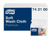 Tork Panno per lavaggio pazienti monouso Premium, 1 velo, goffrato, 1 conf. x 135 panni, 30 cm x 19,2 cm, resistente, bianco