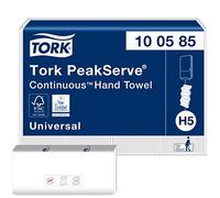 Tork PeakServe Universal 100585 - Asciugamani di carta H5 per dispenser di asciugamani - 1 strato, bianco - 12 x 410 asciugamani