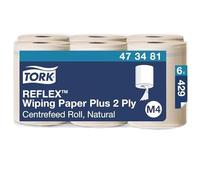 Tork Reflex Carta Plus per asciugatura Natural M4, SmartCore, 6 x 429 fogli, 473481