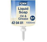 Tork Sapone liquido per oli e grassi - 420401 - Sapone liquido per sistemi di erogazione S1/S11, rimuove oli e sporco - Qualità premium, senza profumo, 1 x 1000 ml