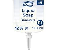 Tork Sensitive Hand 420701 - Sapone liquido S1, dermatologicamente testato, 6 x 1000 ml