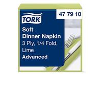Tork Soft dinerservet 39x39cm 3-laags1/4 vouw, lime, doos à 1200 stk