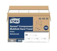 Tork Xpress 424835 - Asciugamani compressi, multipiega, bianco, H2, Advanced, forte e assorbente, 16 x 250 fogli