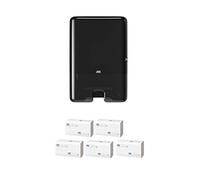 Tork Xpress 552000 Elevation Design - Dispenser per asciugamani pieghevoli H2, design sottile, colore: Nero + 1150 panni