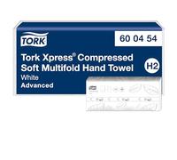 Tork Xpress Asciugamani intercalati Soft compressi bianchi H2, Advanced, 2 veli, piegati a M, elevata assorbenza, 6 confezioni da 200 asciugamani, 600454