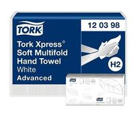Tork Xpress Soft Multifold Asciugamani Bianco H2, avanzato, 2 veli, piega a Z, assorbente, 21x180 asciugamani, 120398