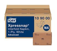 Tork Xpressnap® 109000 - Tovagliolo dispenser bianco N4, 1 strato, piega 1/4, 33 x 21,6 cm, 12 x 500 tovaglioli, 109000