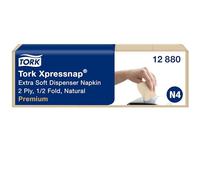 Tork Xpressnap Extra Soft Natural Napkin per Dispenser N4, Premium, piegato 1/2, 2 veli, 21 cm x 17 cm, 8 x 1000 pezzi, 12880