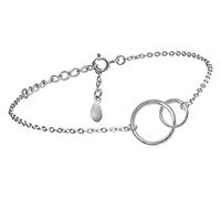 tormalina - Bracciale in argento sterling 925, con catena a maglie con dettaglio a doppio cerchio, lunghezza 16 più 3 cm di estensore della marca di gioielli tormalina by Martina