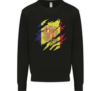 Torn Andorra Flag Andorran Day Football Uomo Sweatshirt Jumper