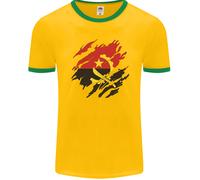 Torn Angola Bandiera Angolano Giorno Calcio Uomo Ringer Fotl