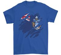 Torn Bandiera Tristan da Cunha T-Shirt 100% Cotone