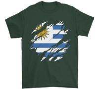 Torn Bandiera Uruguay Uruguaiano Giorno Calcio T-Shirt 100% Cotone