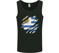 Torn Bandiera Uruguay Uruguaiano Giorno Calcio Uomo Canotta Maglia