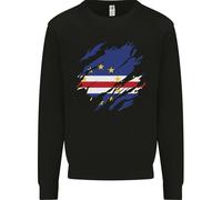 Torn Cape Verde Flag Verdean Day Football Uomo Sweatshirt Jumper