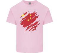 Torn Cina Bandiera Cinese Giorno Calcio T-Shirt Ragazzi Ragazze