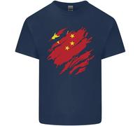 Torn Cina Bandiera Cinese Giorno Calcio T-Shirt Ragazzi Ragazze
