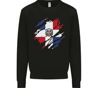 Torn Dominican Republic Flag Dominicanos Day Uomo Sweatshirt Jumper