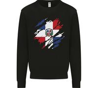 Torn Dominican Republic Flag Dominicanos Day Uomo Sweatshirt Jumper