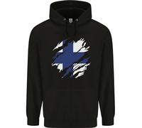 Torn Finlandia Bandiera Finlandese Giorno Calcio Uomo Felpa
