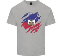 Torn Haiti Bandiera Haitiano Giorno Calcio T-Shirt Ragazzi Ragazze