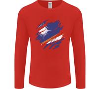 Torn Marshall Isole Bandiera Giorno Calcio Uomo Maniche