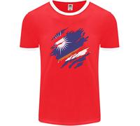 Torn Marshall Isole Bandiera Giorno Calcio Uomo Ringer Fotl