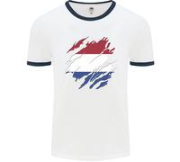 Torn Olanda Bandiera Holland Olandese Giorno Calcio Uomo Ringer