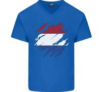 Torn Olanda Bandiera Holland Olandese Giorno Calcio Uomo Scollo A V Cotone