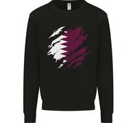 Torn Qatar Flag QATARI DAY Football Uomo Sweatshirt Jumper