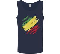 Torn Repubblica Di Il Congo Bandiera Giorno Calcio Uomo Canotta Maglia