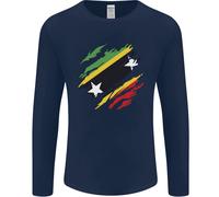 Torn Saint Kitts E Nevis Bandiera Giorno Calcio Uomo Maniche